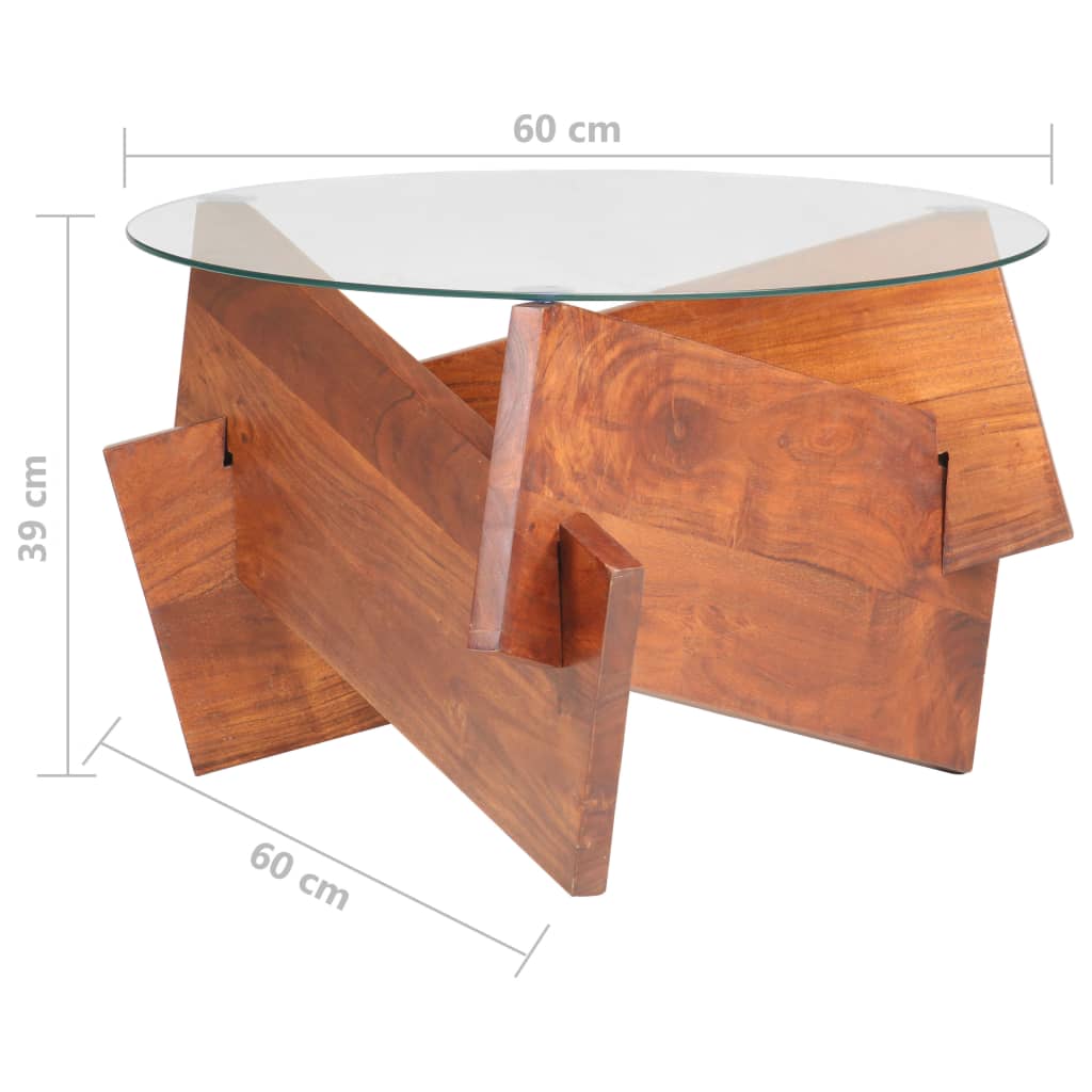 Salongbord Sofabord Tre 60 cm heltre akasie