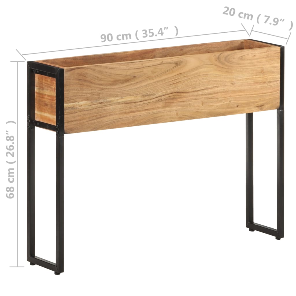 Utendørs Blomsterkasse Plantekasse Tre 90x20x68 cm heltre akasie