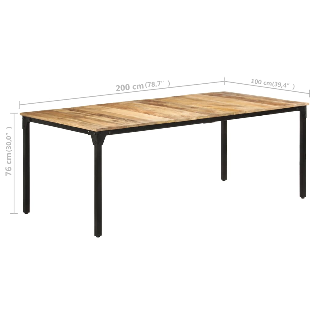 Spisebord Kjøkkenbord Tre 200x100x76 cm grovt mango