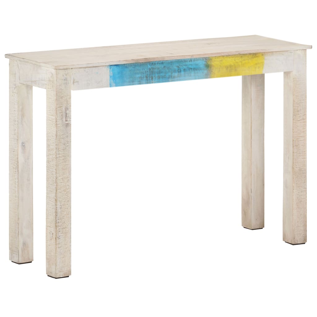 Avlastningsbord Konsollbord Hvit 115x35x77 cm grovt mangotre