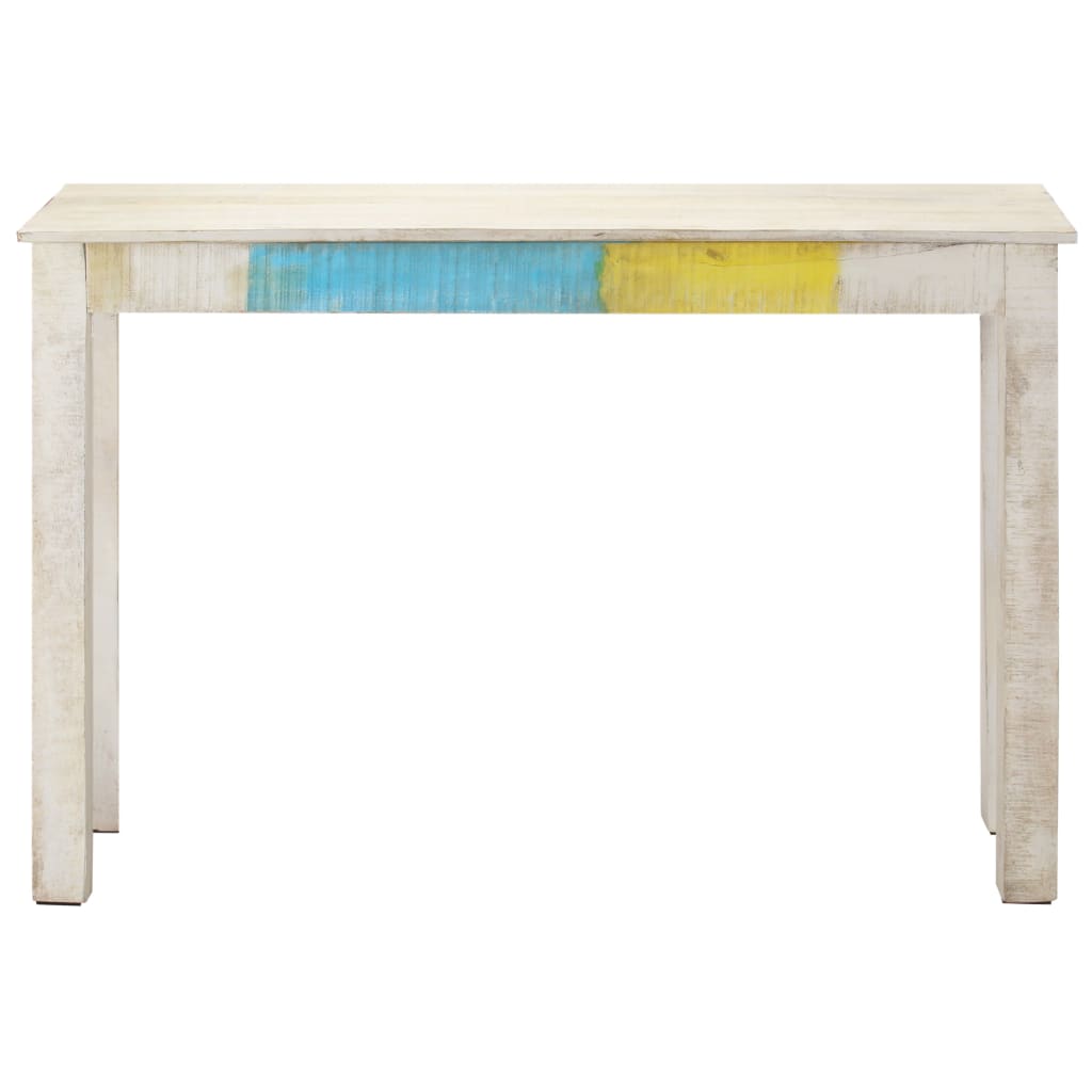 Avlastningsbord Konsollbord Hvit 115x35x77 cm grovt mangotre