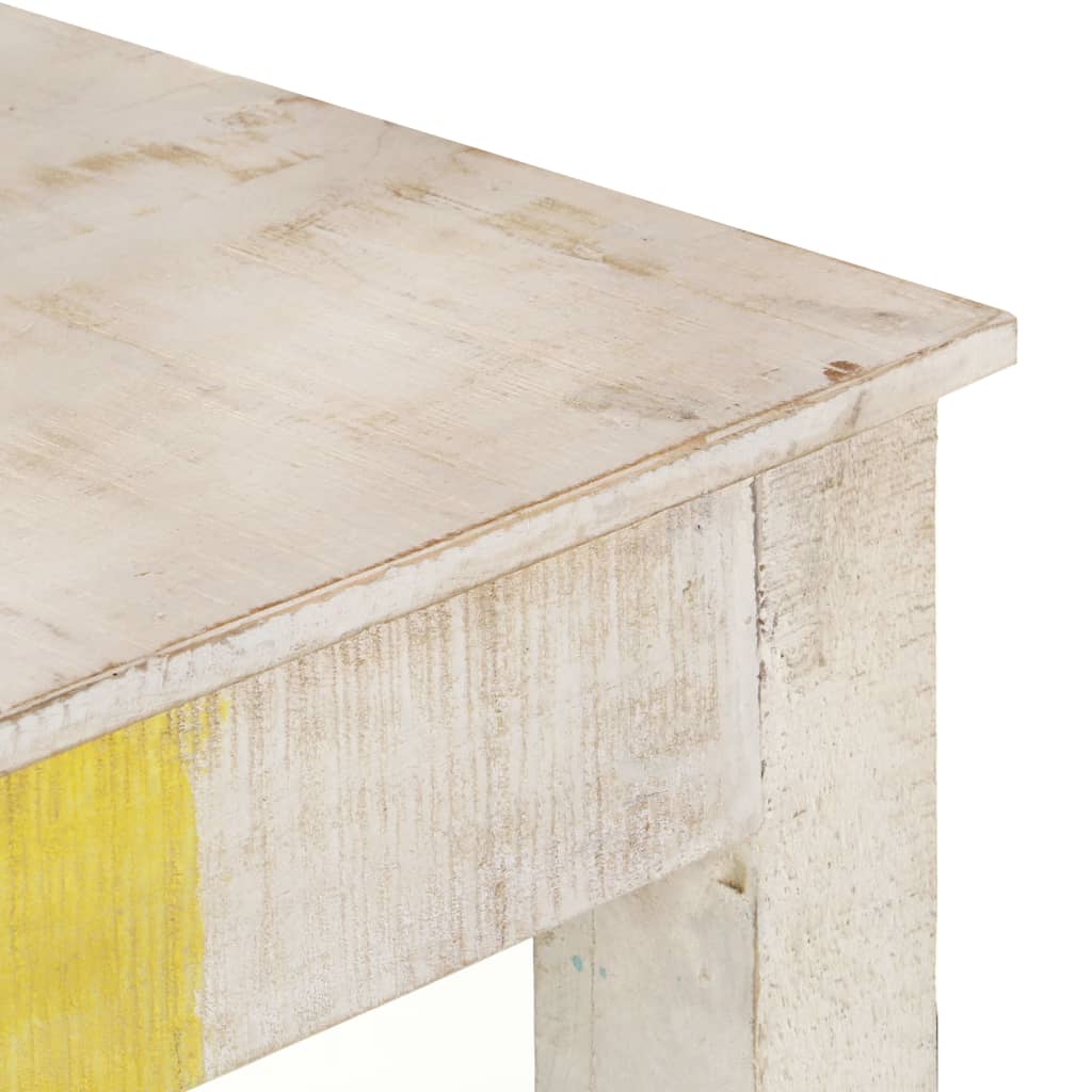 Avlastningsbord Konsollbord Hvit 115x35x77 cm grovt mangotre
