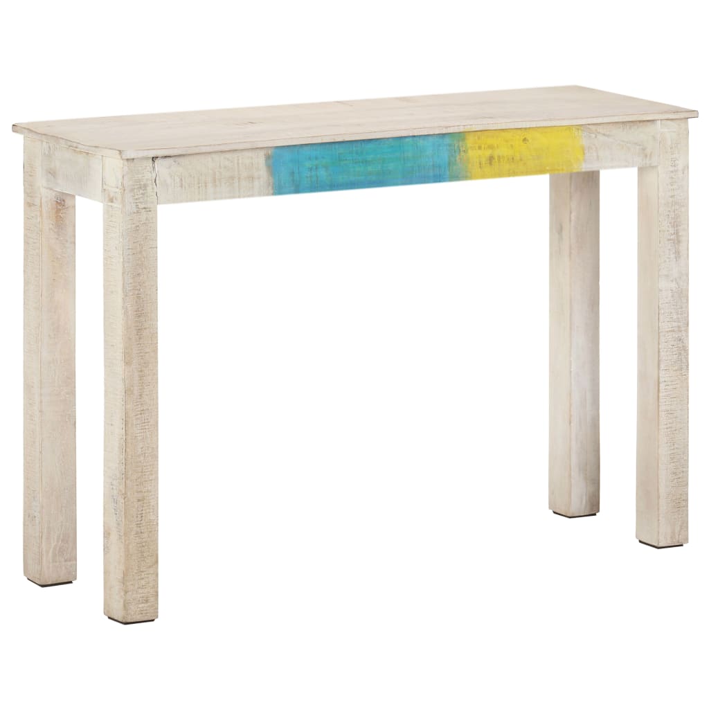 Avlastningsbord Konsollbord Hvit 115x35x77 cm grovt mangotre