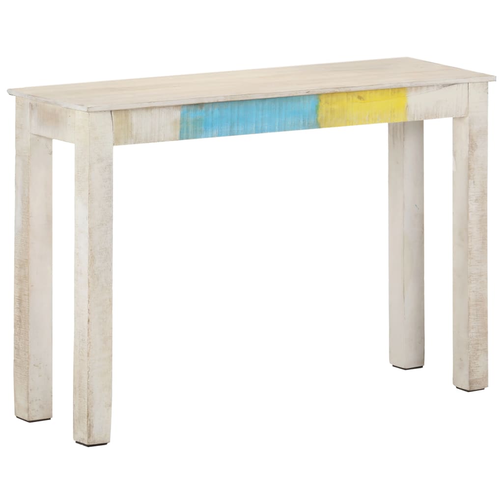Avlastningsbord Konsollbord Hvit 115x35x77 cm grovt mangotre