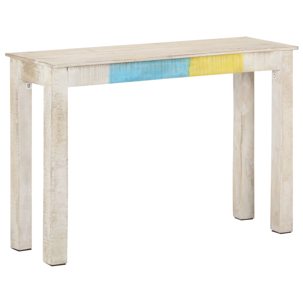 Avlastningsbord Konsollbord Hvit 115x35x77 cm grovt mangotre