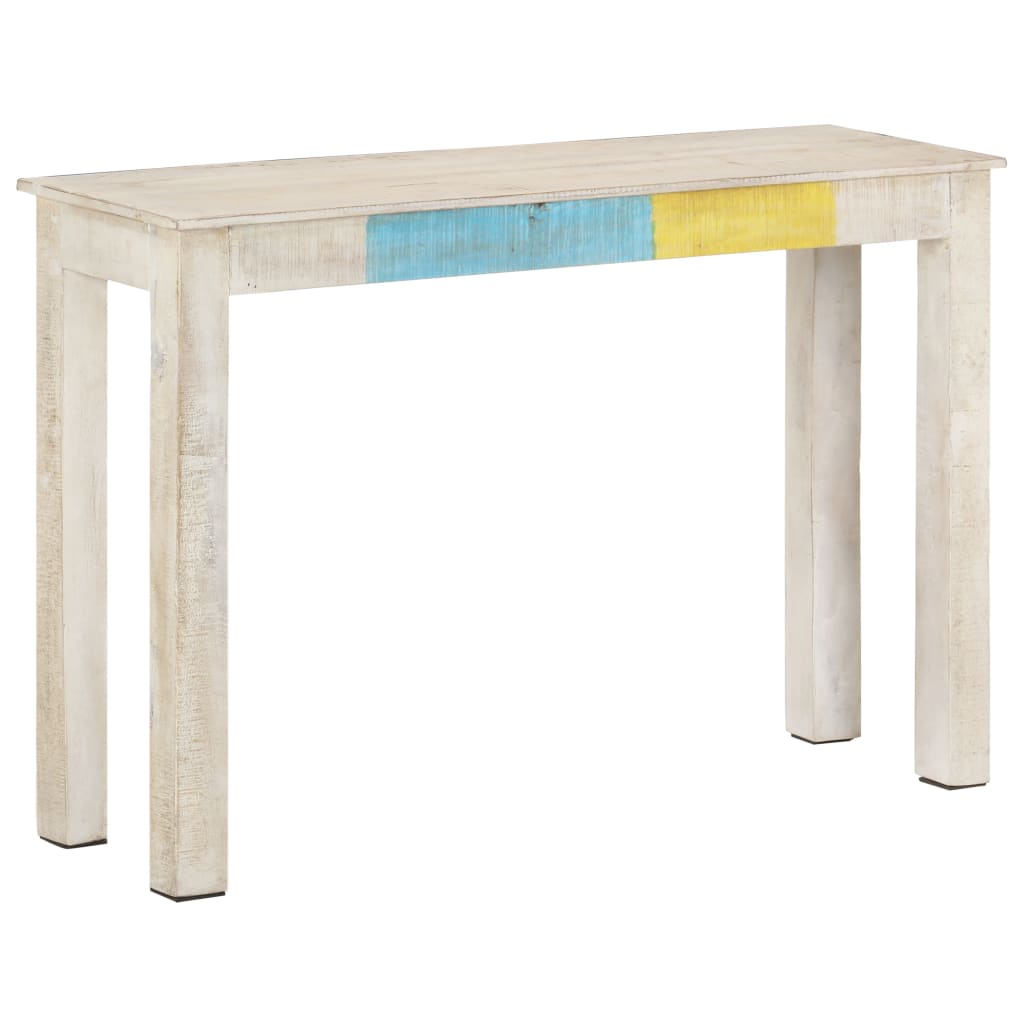 Avlastningsbord Konsollbord Hvit 115x35x77 cm grovt mangotre