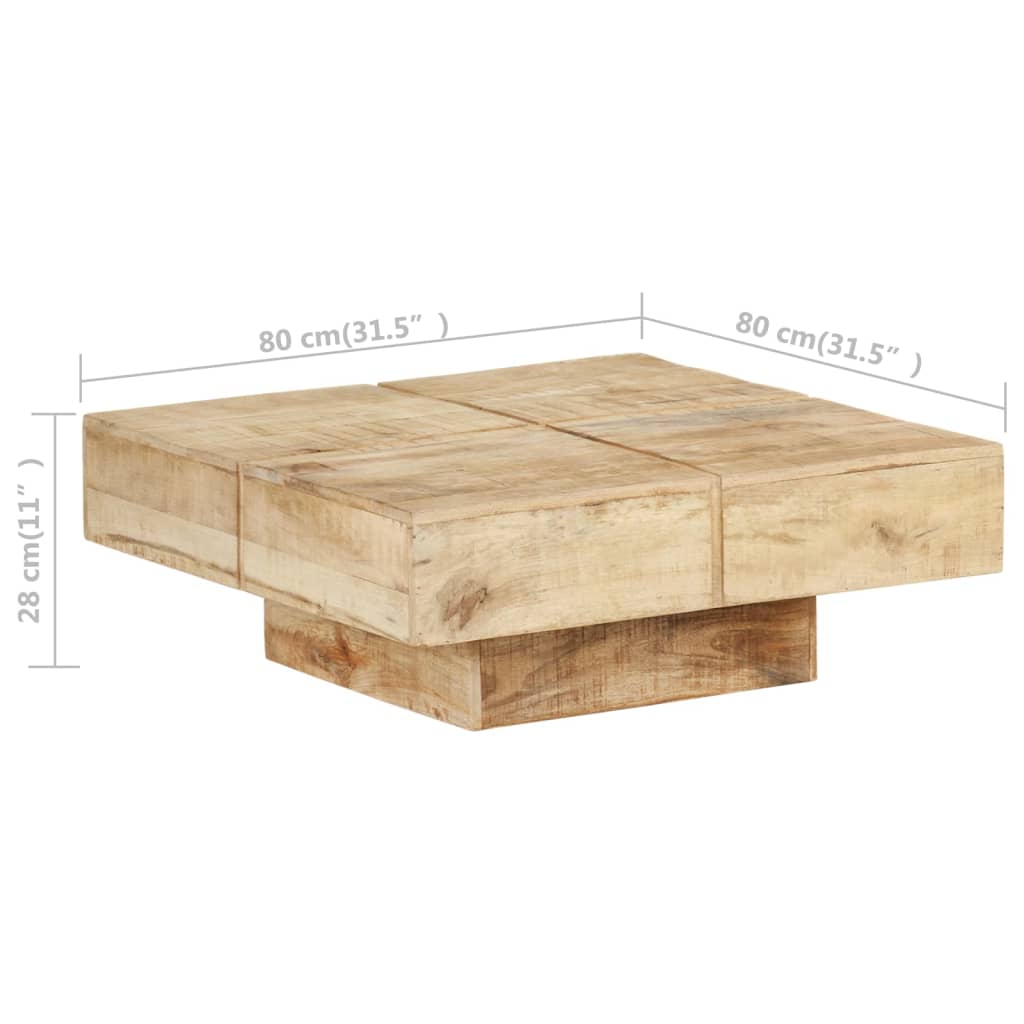Salongbord Sofabord Tre Heltre Mango 80x80x28 cm