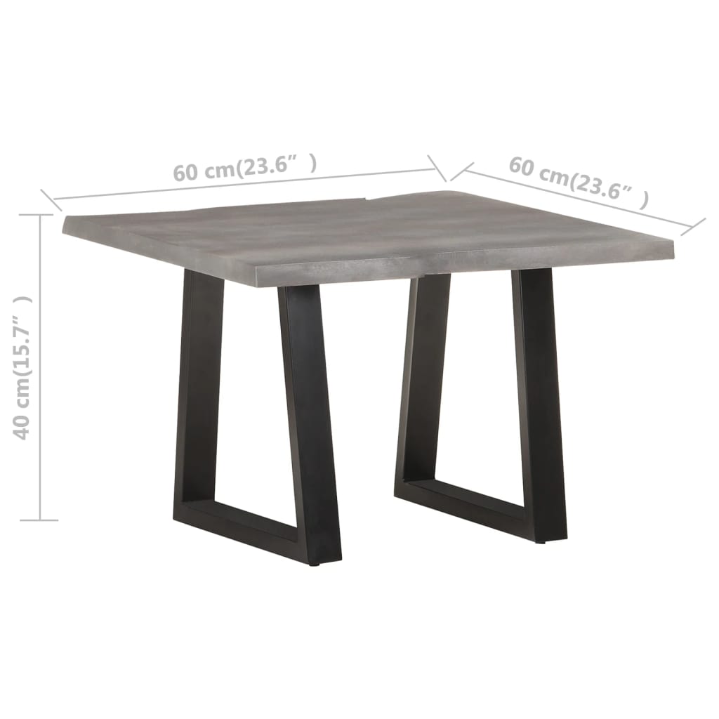Salongbord Sofabord Tre heltre akasie med naturlige kanter 60x60x40 cm