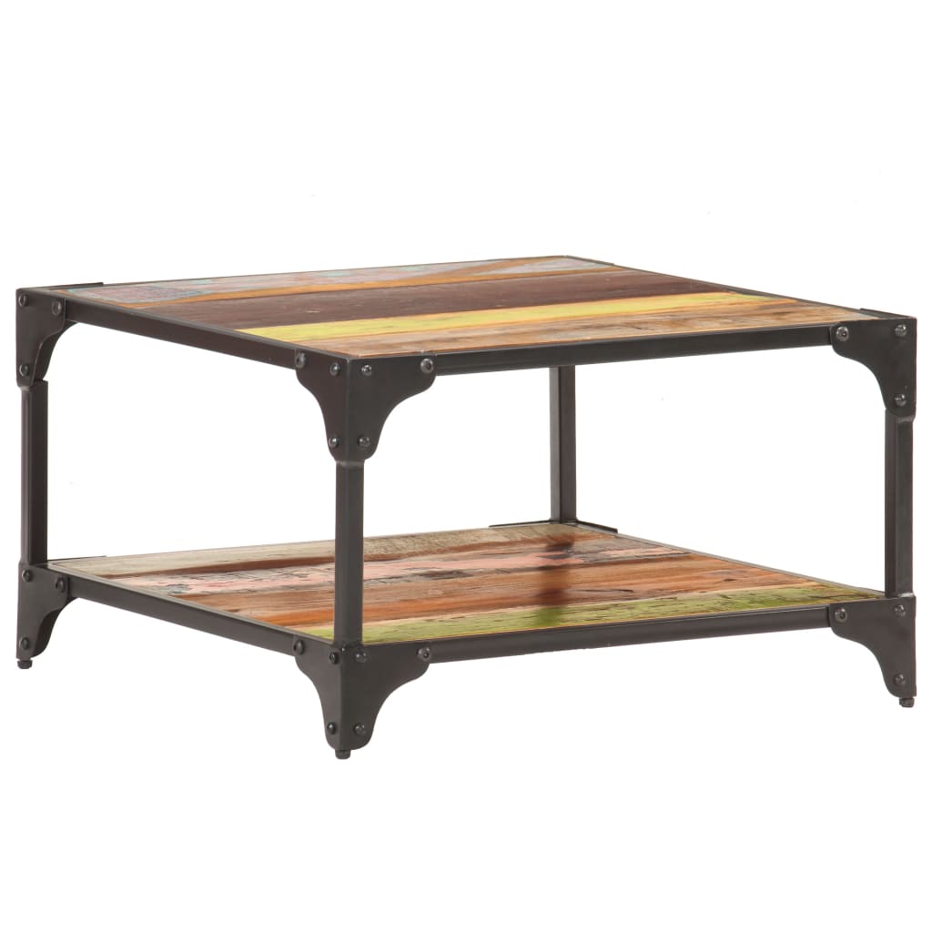 Salongbord Sofabord Tre Gjenvunnet Heltre 60x60x35 cm