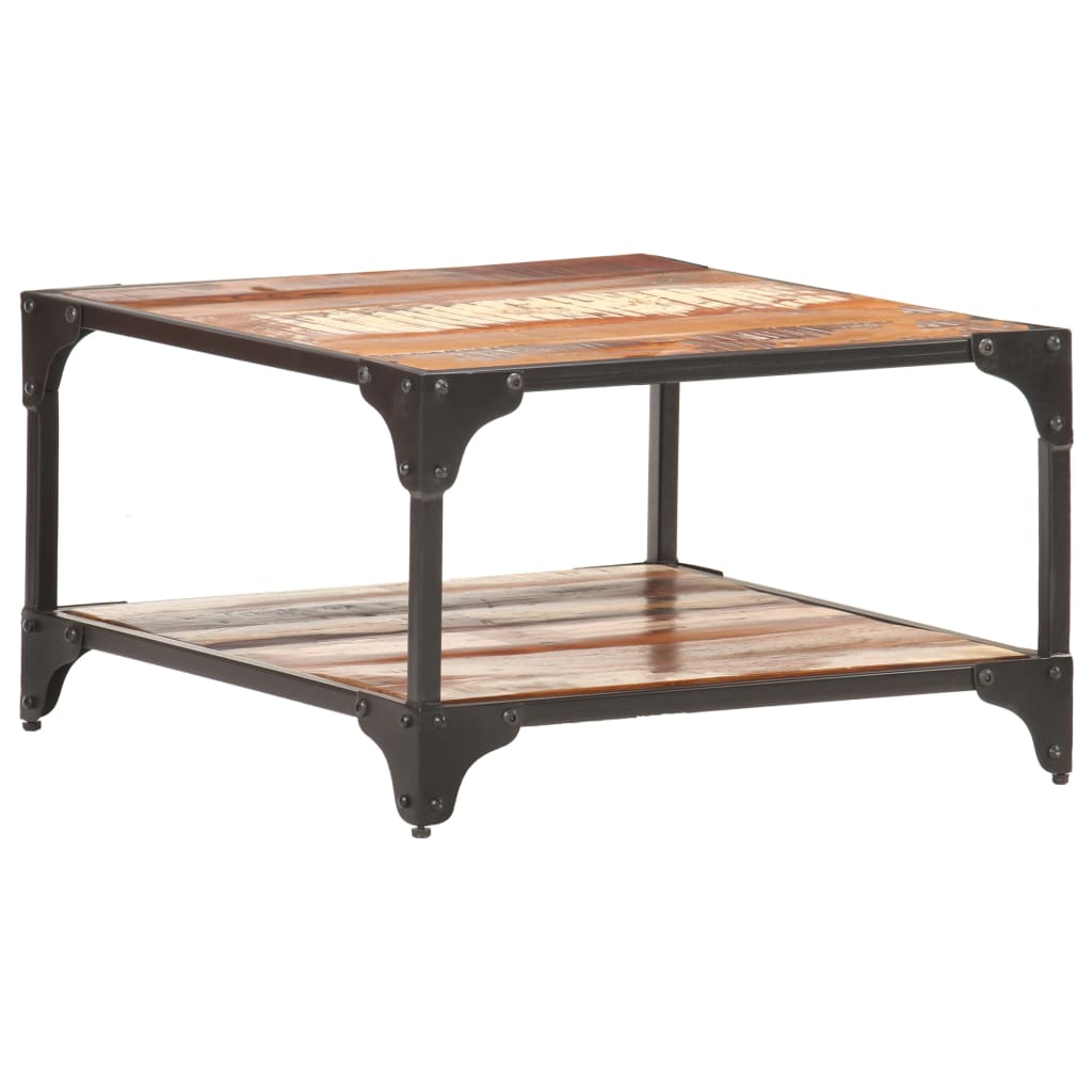 Salongbord Sofabord Tre Gjenvunnet Heltre 60x60x35 cm