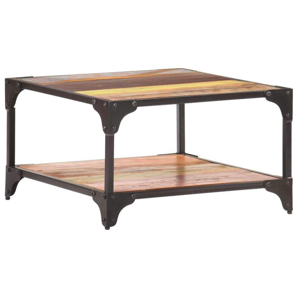 Salongbord Sofabord Tre Gjenvunnet Heltre 60x60x35 cm