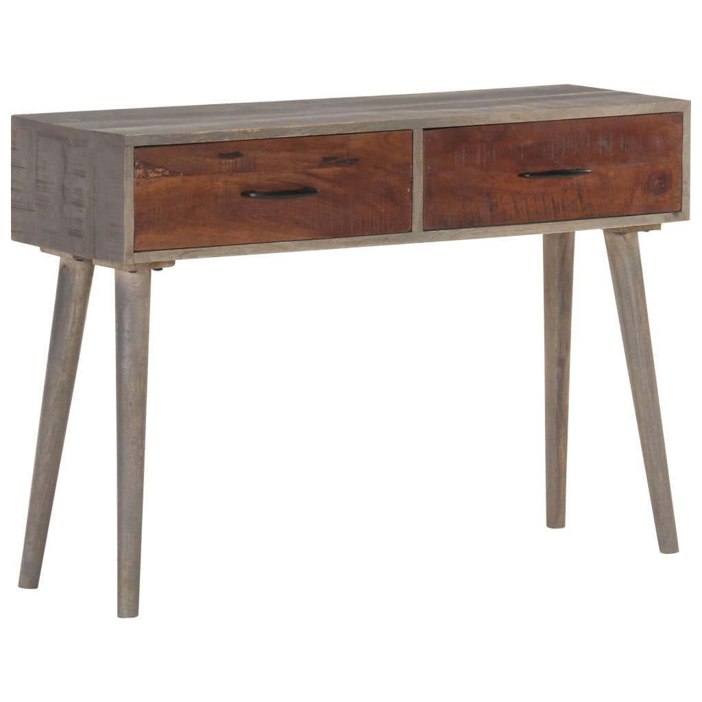 Avlastningsbord konsollbord Grå 110x35x75 cm grov heltre mango