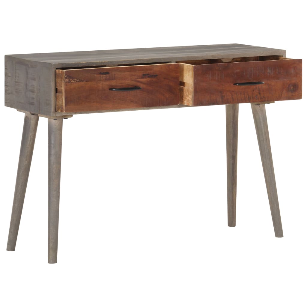 Avlastningsbord konsollbord Grå 110x35x75 cm grov heltre mango