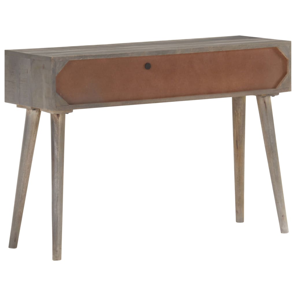 Avlastningsbord konsollbord Grå 110x35x75 cm grov heltre mango