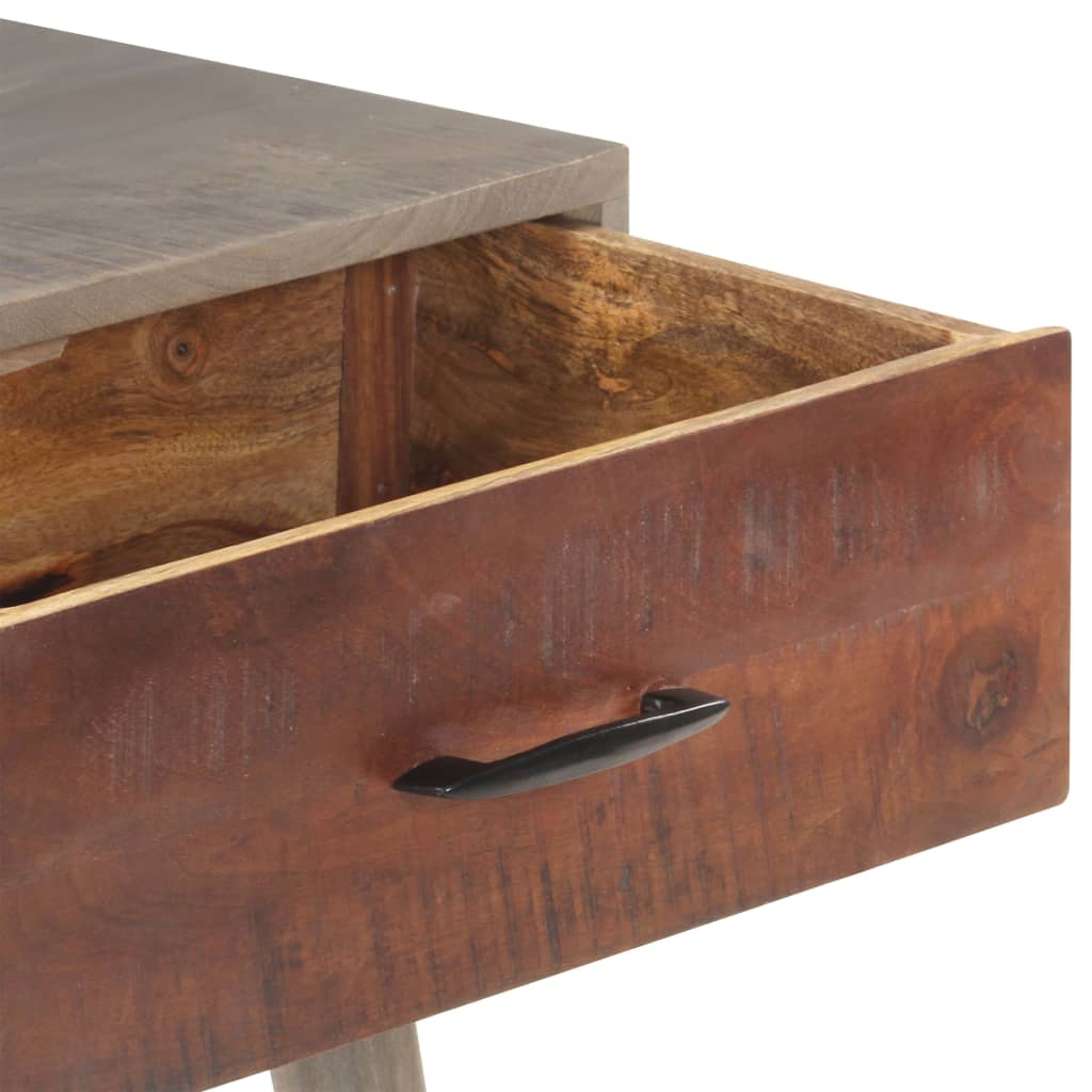 Avlastningsbord konsollbord Grå 110x35x75 cm grov heltre mango