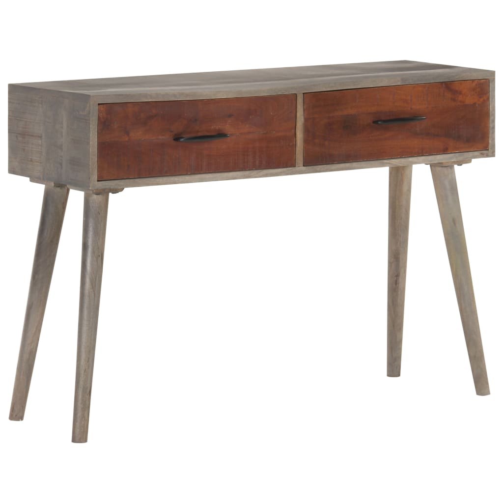 Avlastningsbord konsollbord Grå 110x35x75 cm grov heltre mango