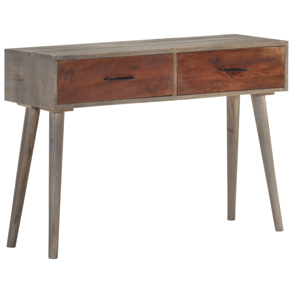 Avlastningsbord konsollbord Grå 110x35x75 cm grov heltre mango