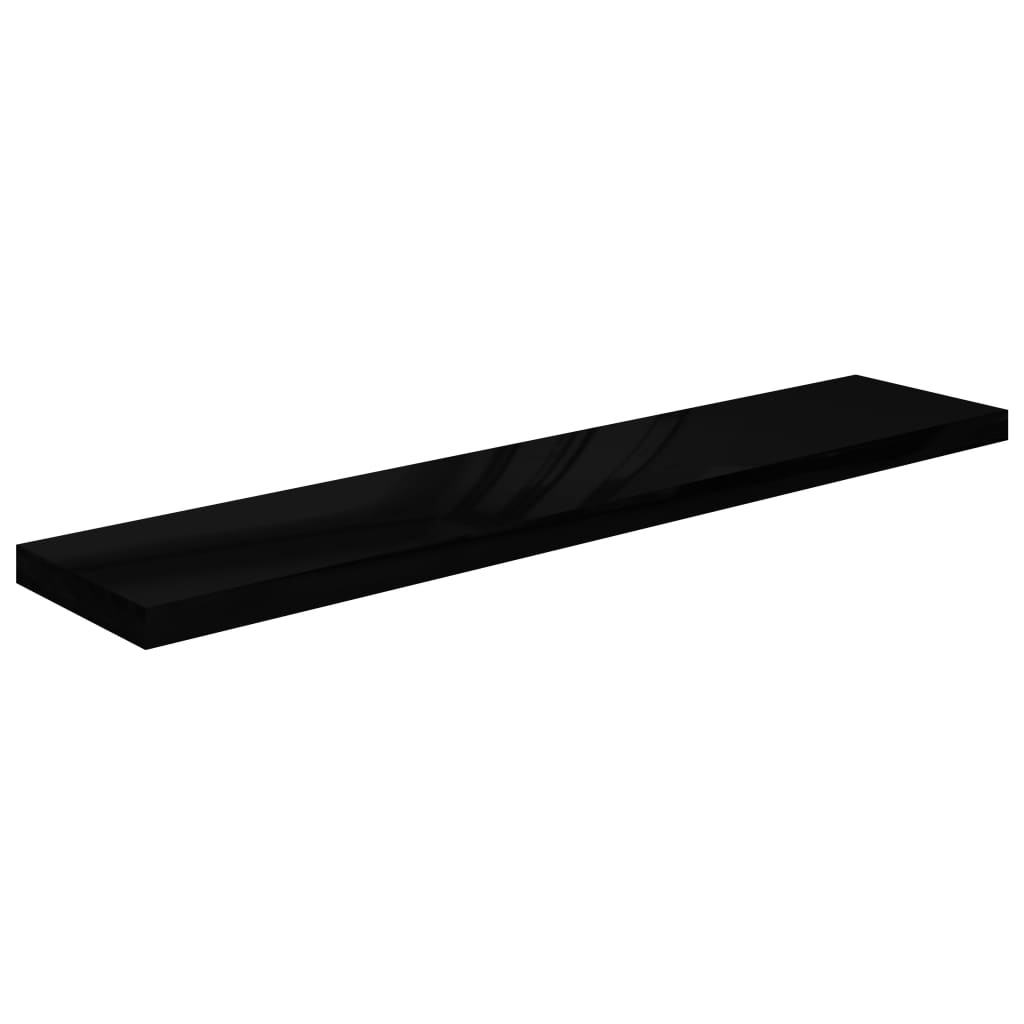 Vegghylle Høyglans Svart Flytende 120x23,5x3,8 cm MDF