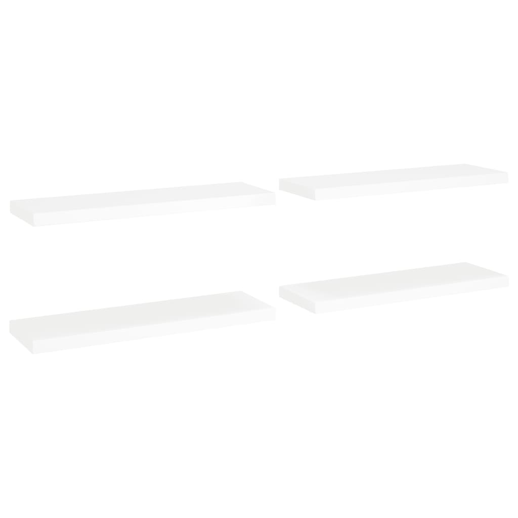 Vegghylle Hvit Flytende 4 stk 80x23,5x3,8 cm MDF