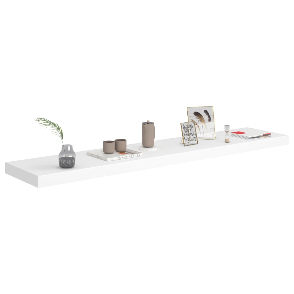 Vegghylle Hvit Flytende 2 stk 120x23,5x3,8 cm