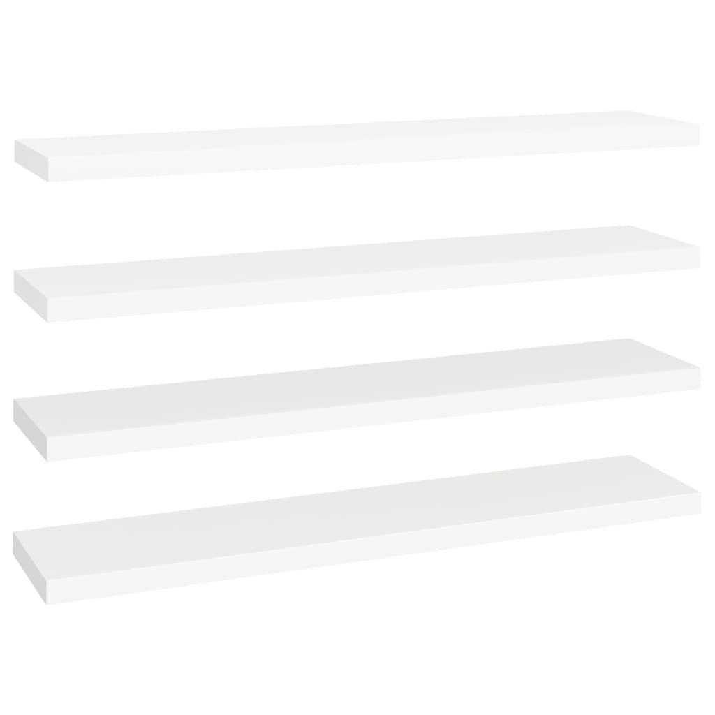 Vegghylle Hvit Flytende 4 stk 120x23,5x3,8 cm