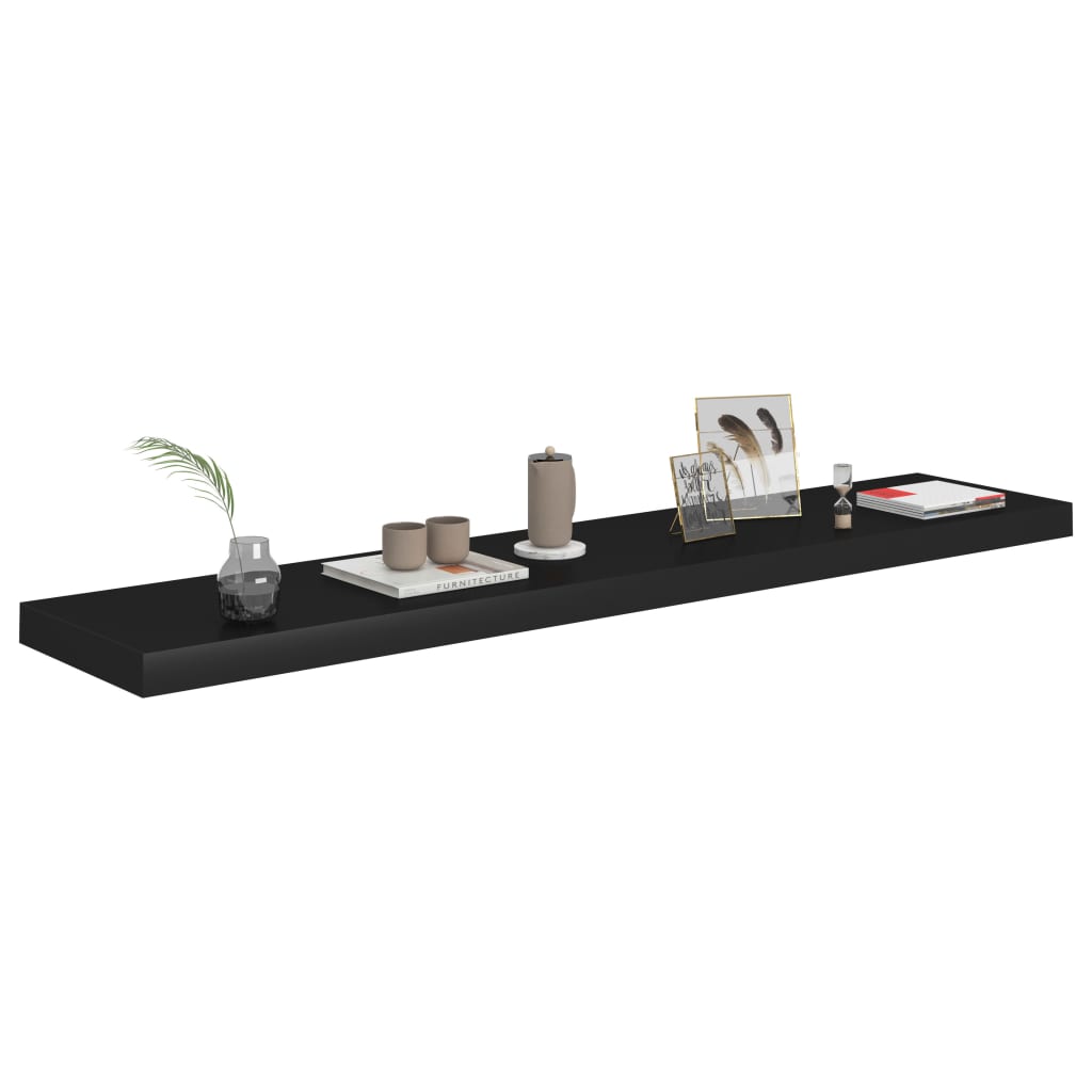 Vegghylle Svart Flytende 120x23,5x3,8 cm MDF