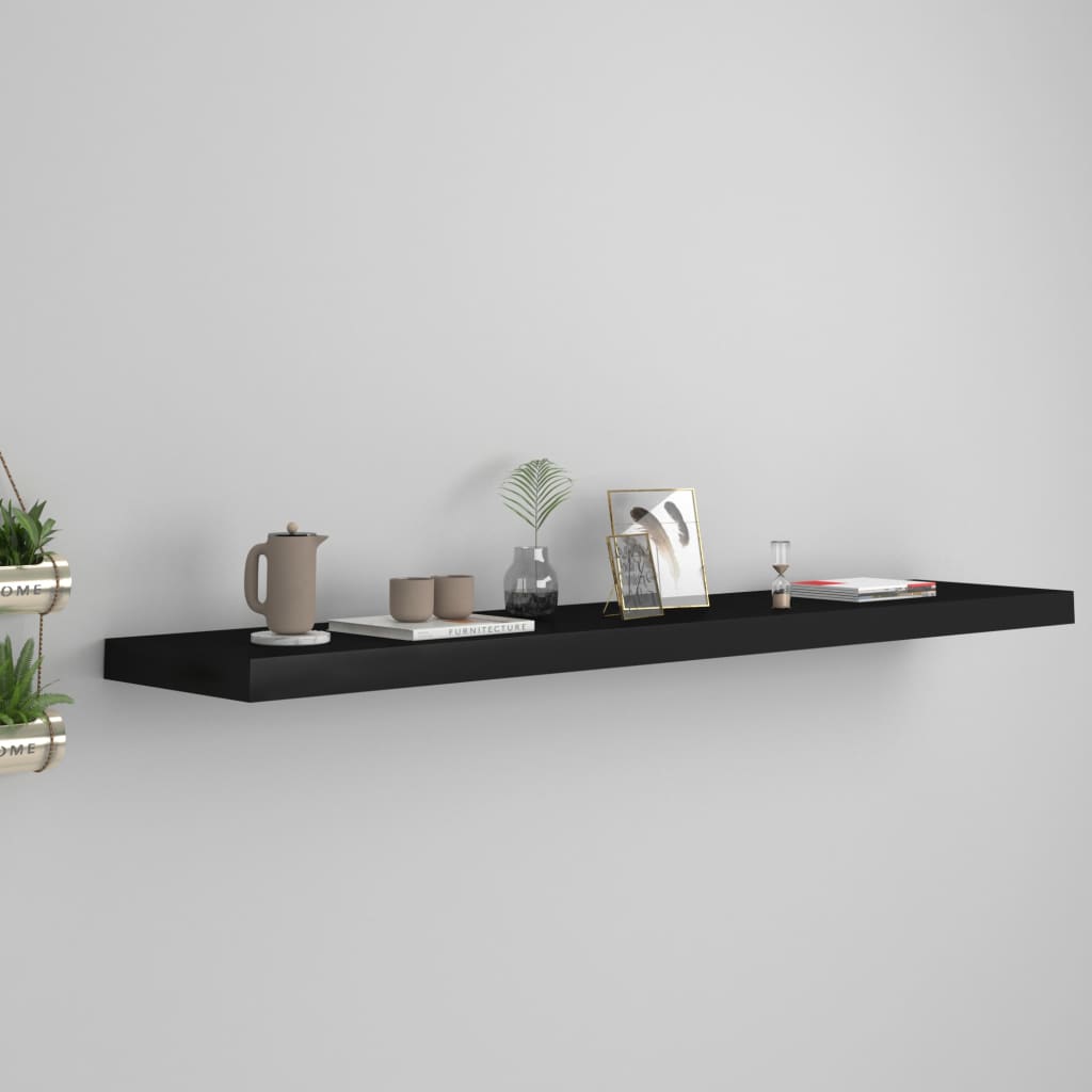 Vegghylle Svart Flytende 120x23,5x3,8 cm MDF