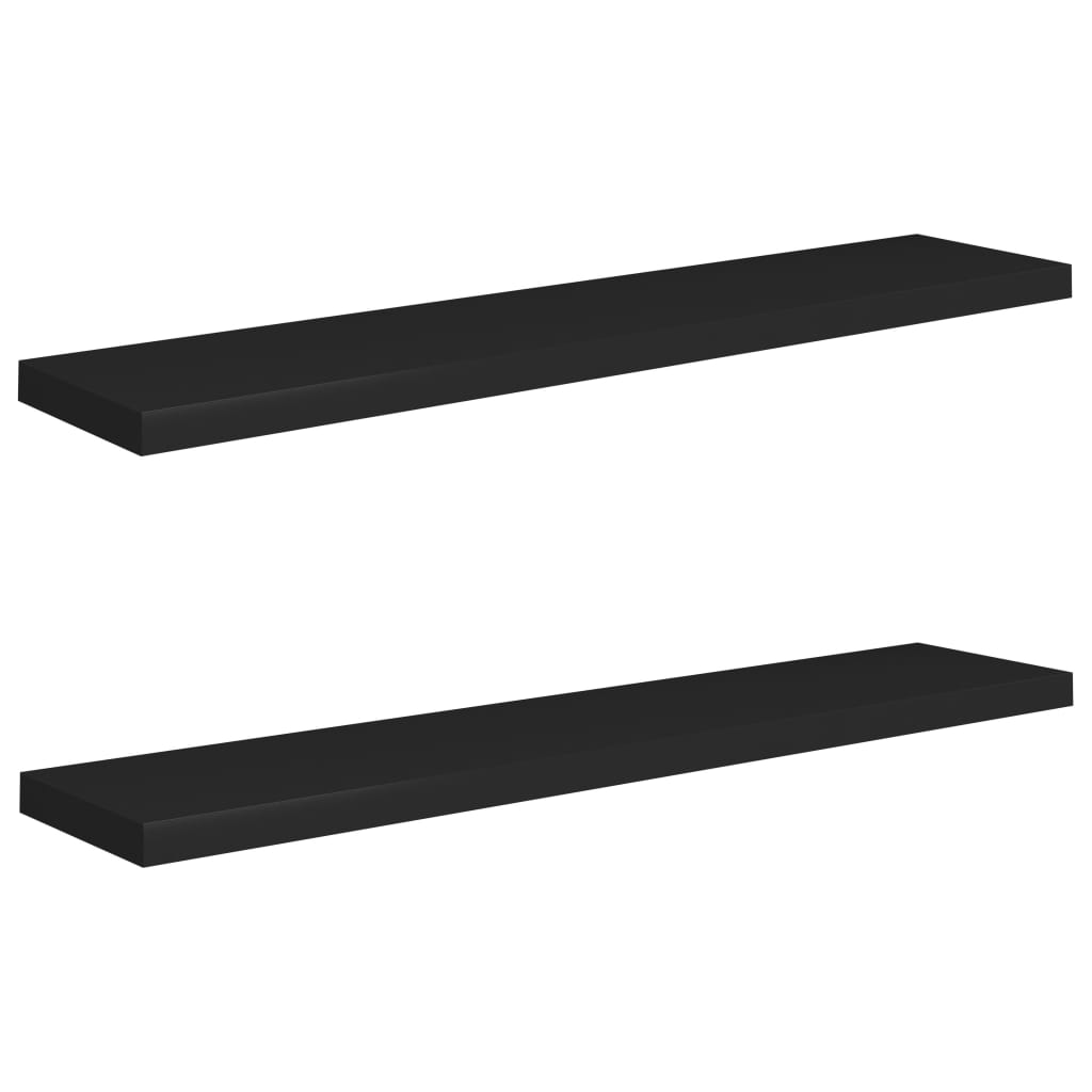 Vegghylle Svart Flytende 2 stk 120x23,5x3,8 cm