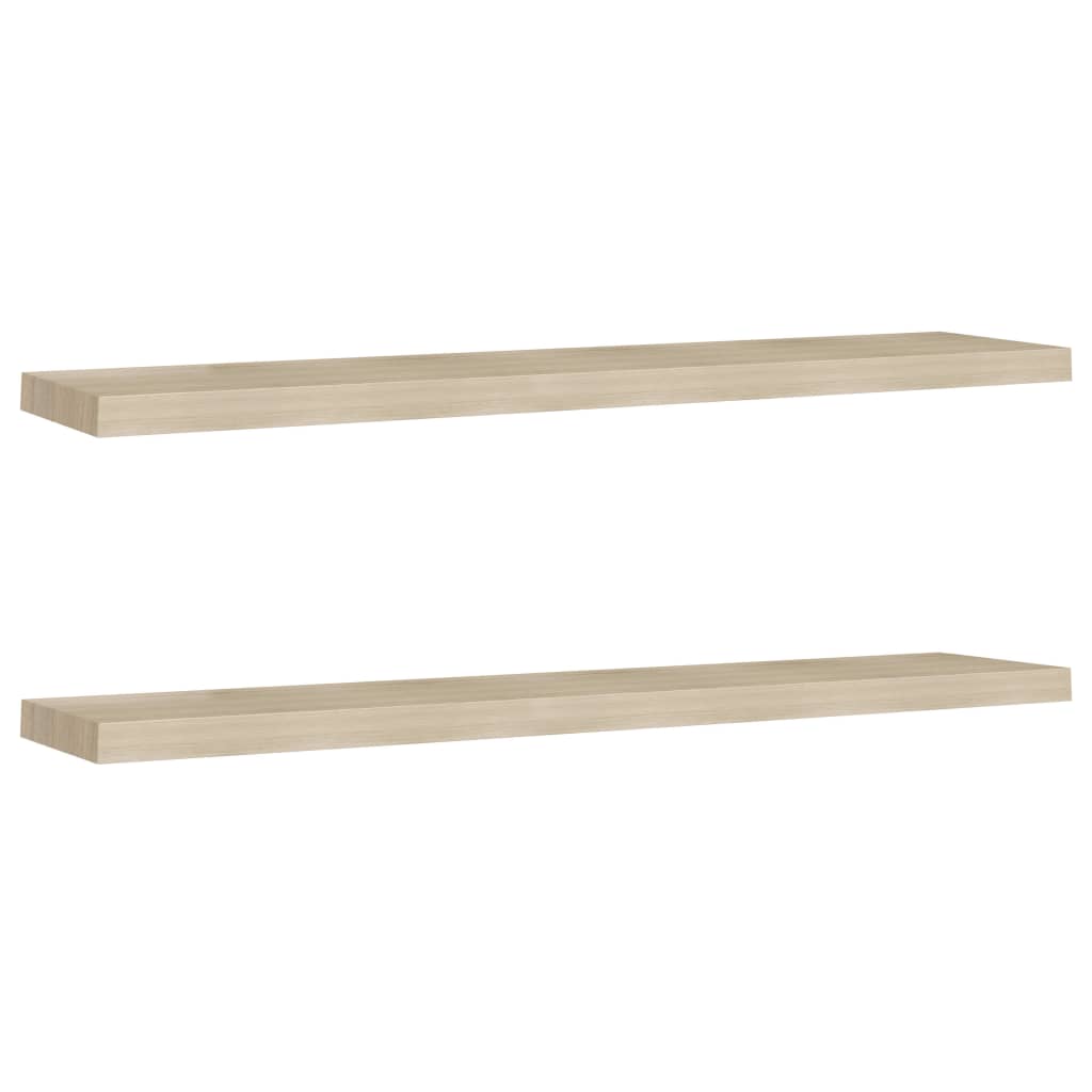 Vegghylle Brun Eik Flytende 2 stk 120x23,5x3,8 cm