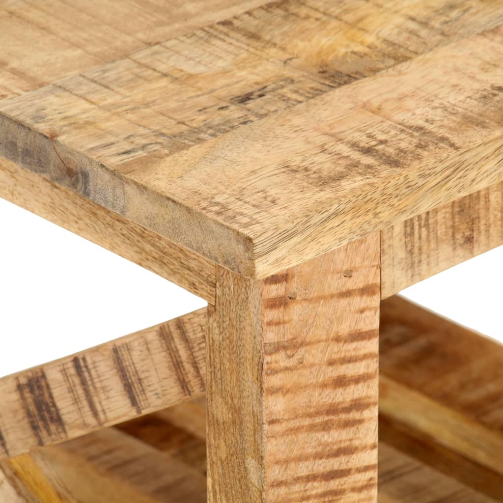 Sidebord Tre med hjul 40x40x42 cm grovt mangotre