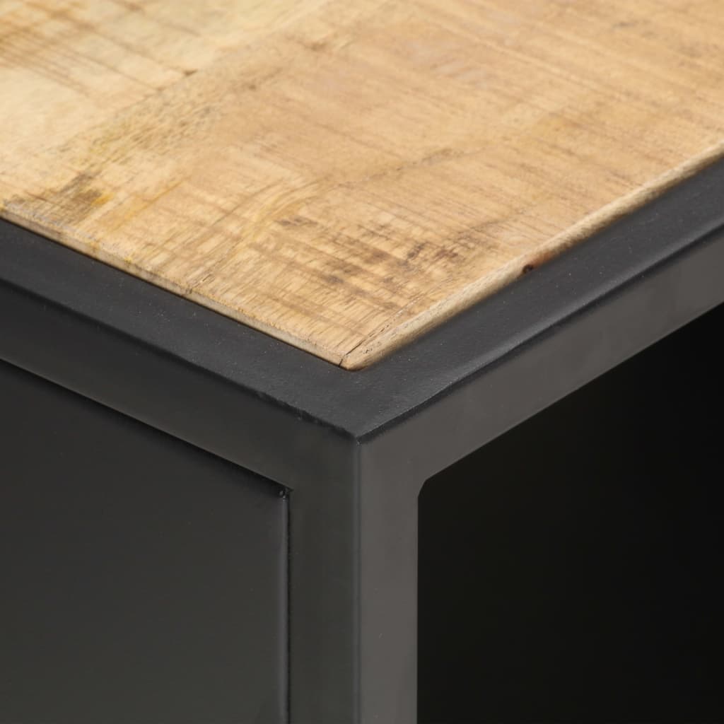 TV-Møbel Tre TV-benk heltre mango med utskåret dør 90x30x40 cm