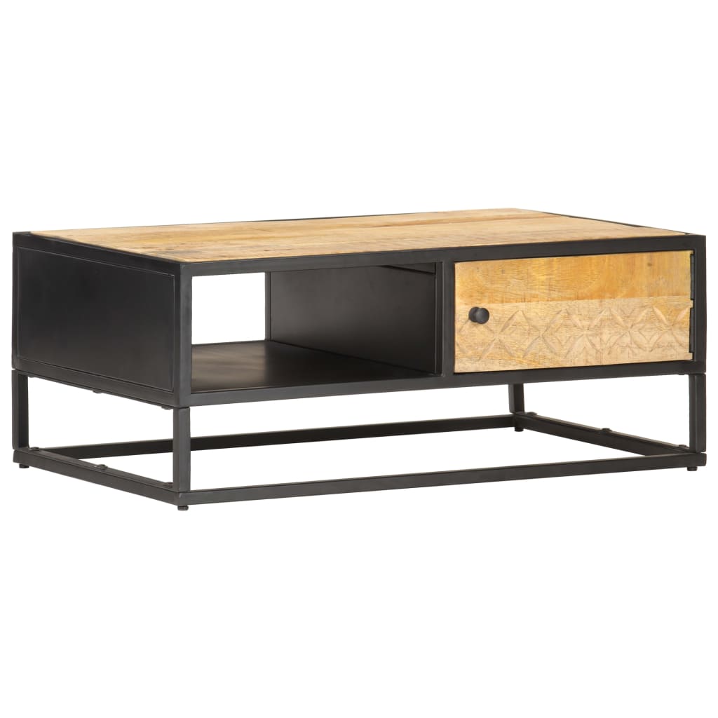 Salongbord Sofabord Tre Heltre Mango med utskåret dør 90x55x36 cm
