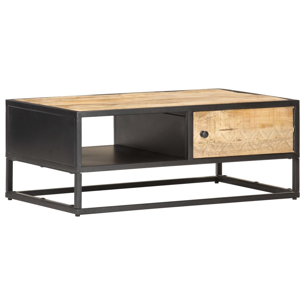 Salongbord Sofabord Tre Heltre Mango med utskåret dør 90x55x36 cm