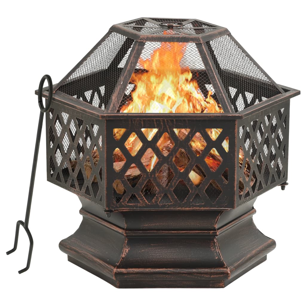 Grill Eldsted Rustikt bålfat med ildrake 62x54x56 cm XXL stål