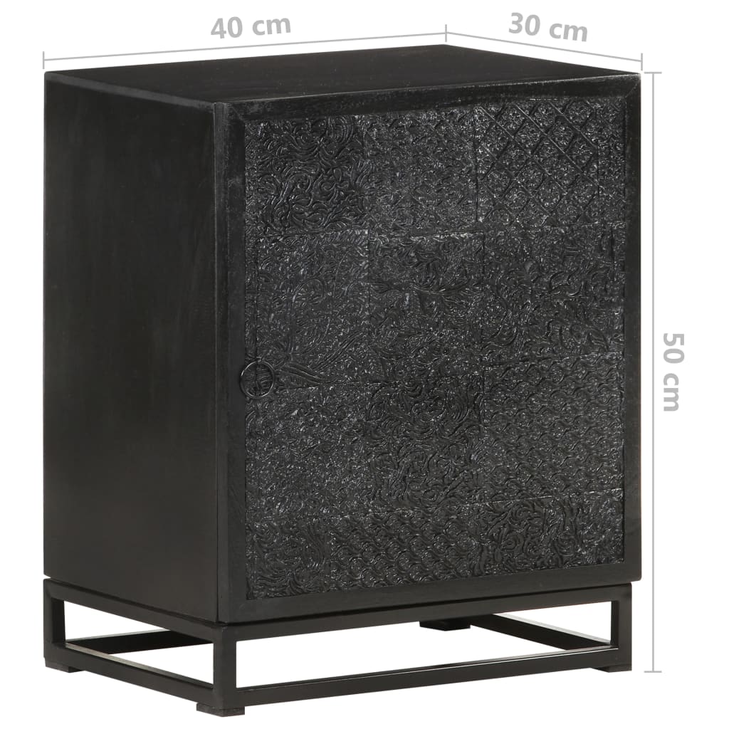 Nattbord Sengbord Svart 40x30x50 cm heltre mangotre
