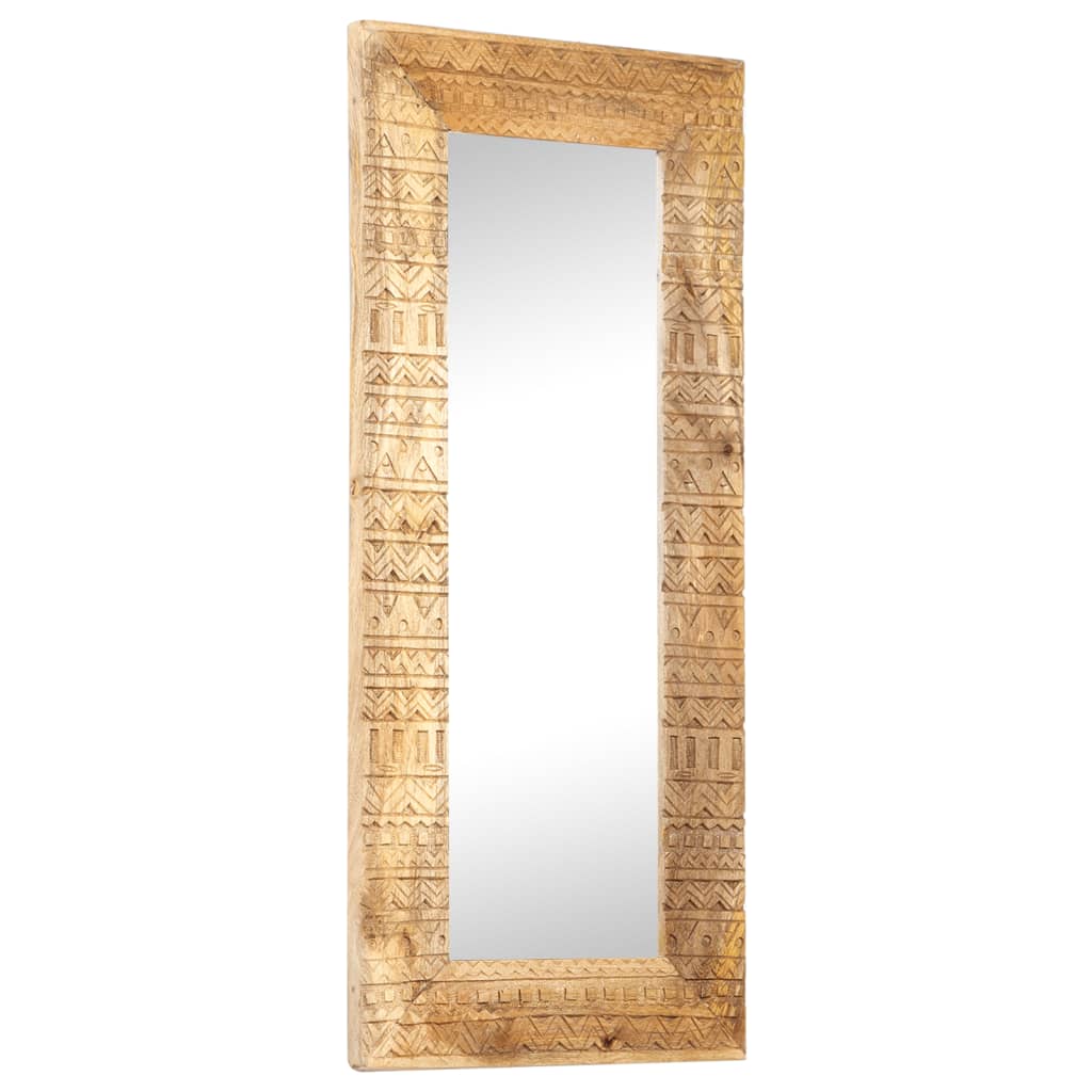 Veggspeil Håndskåret speil 110x50x2,5 cm heltre mango