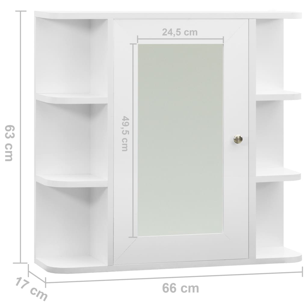 Baderomsspeil Speilskap til baderom Hvit 66x17x63 cm