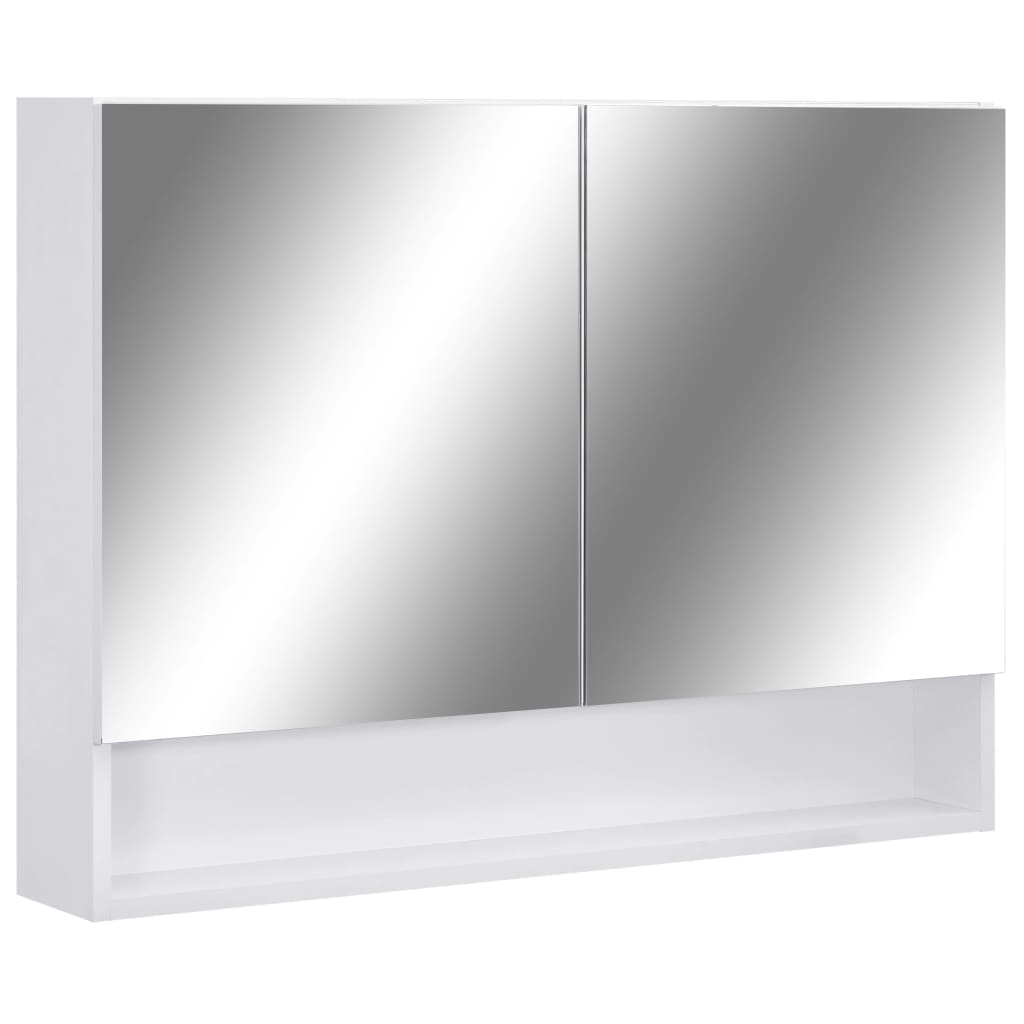 Baderomsspeil Speilskap med LED Hvit 80x15x60 cm