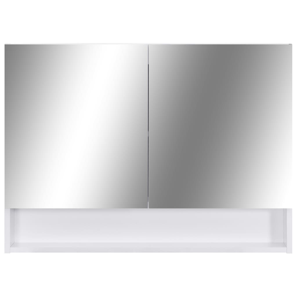 Baderomsspeil Speilskap med LED Hvit 80x15x60 cm