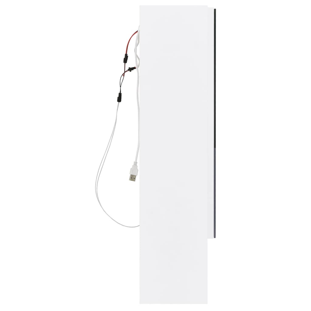 Baderomsspeil Speilskap med LED Hvit 80x15x60 cm