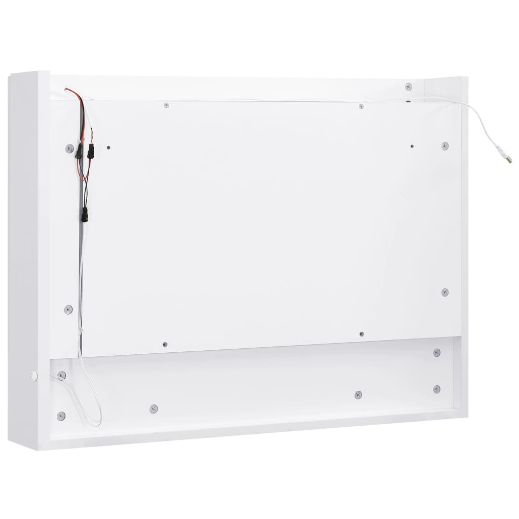 Baderomsspeil Speilskap med LED Hvit 80x15x60 cm