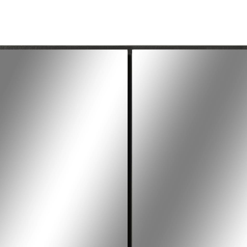 Baderomsspeil Speilskap med LED Svart 80x15x60 cm