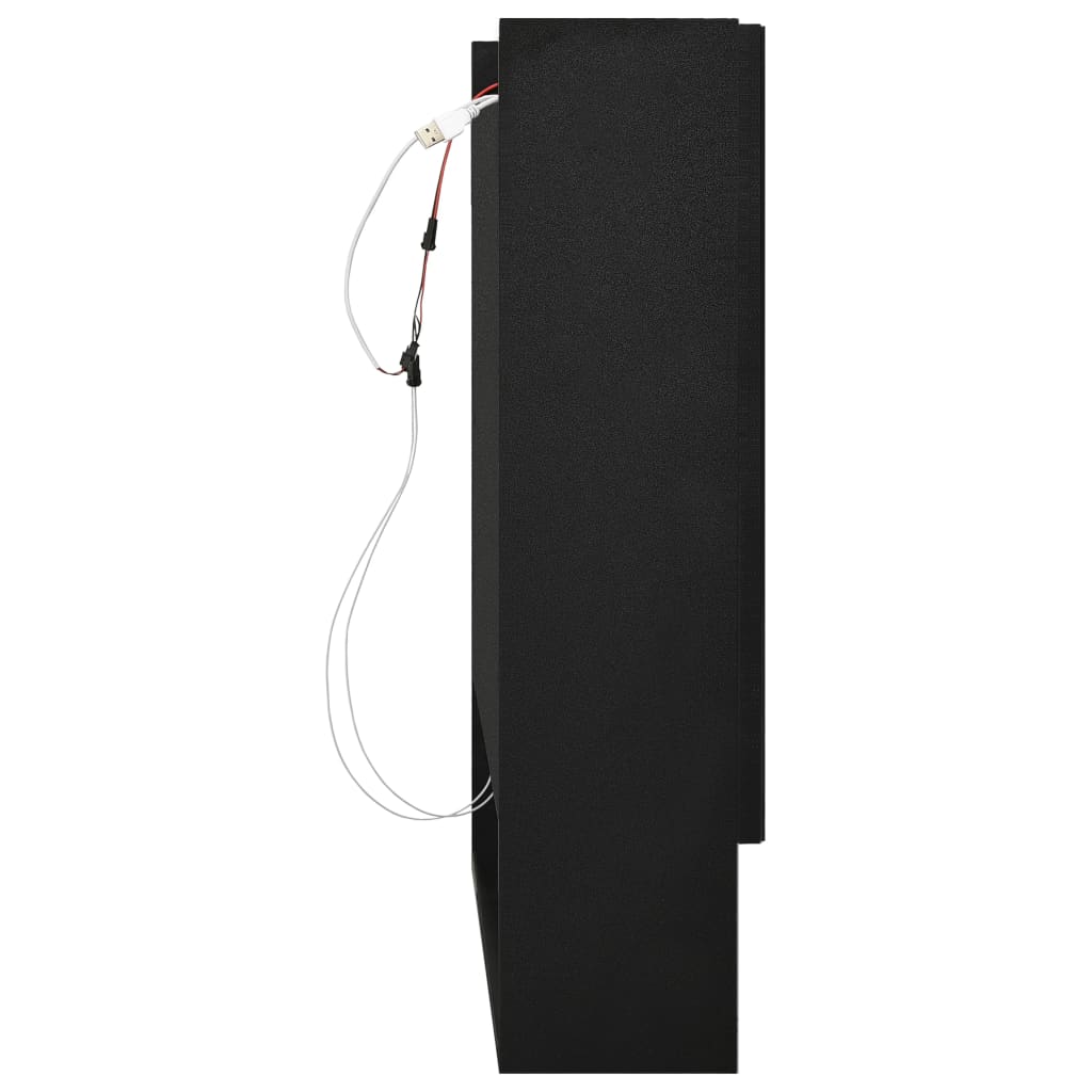 Baderomsspeil Speilskap med LED Svart 80x15x60 cm