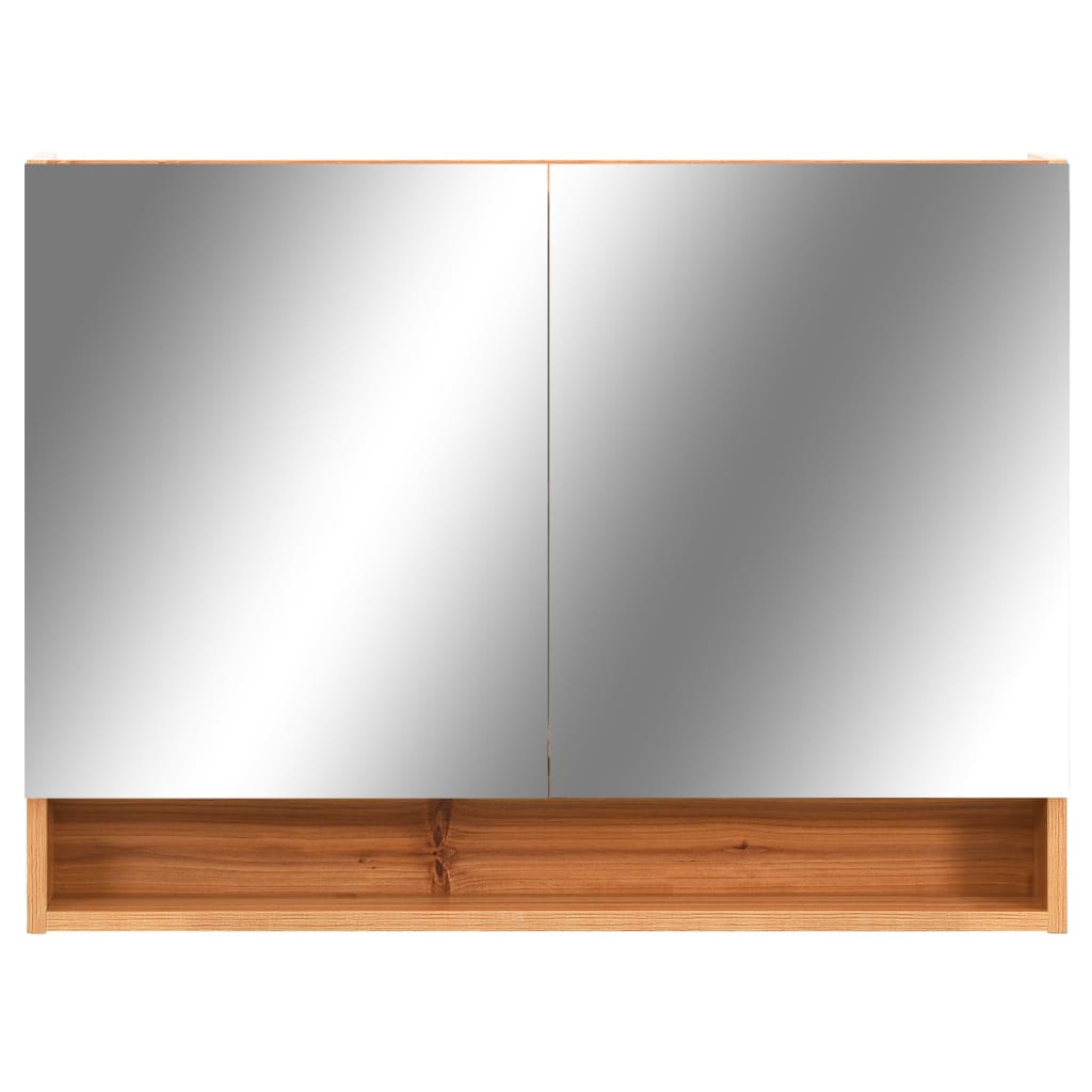 Baderomsspeil Speilskap med LED til baderom Eik 80x15x60 cm