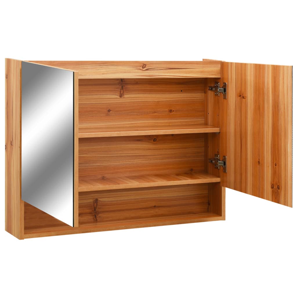 Baderomsspeil Speilskap med LED til baderom Eik 80x15x60 cm