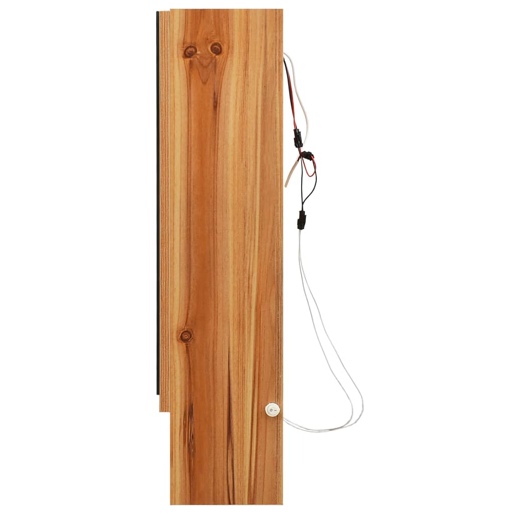 Baderomsspeil Speilskap med LED til baderom Eik 80x15x60 cm