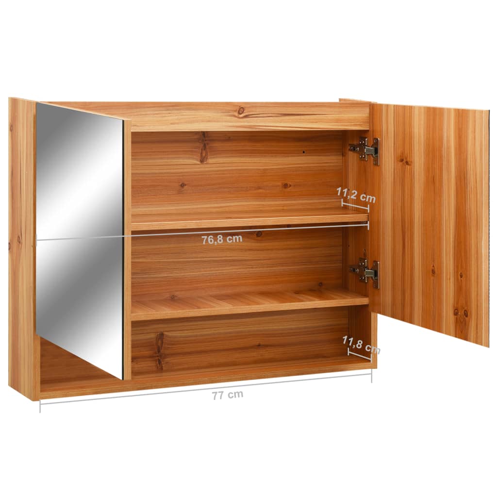 Baderomsspeil Speilskap med LED til baderom Eik 80x15x60 cm