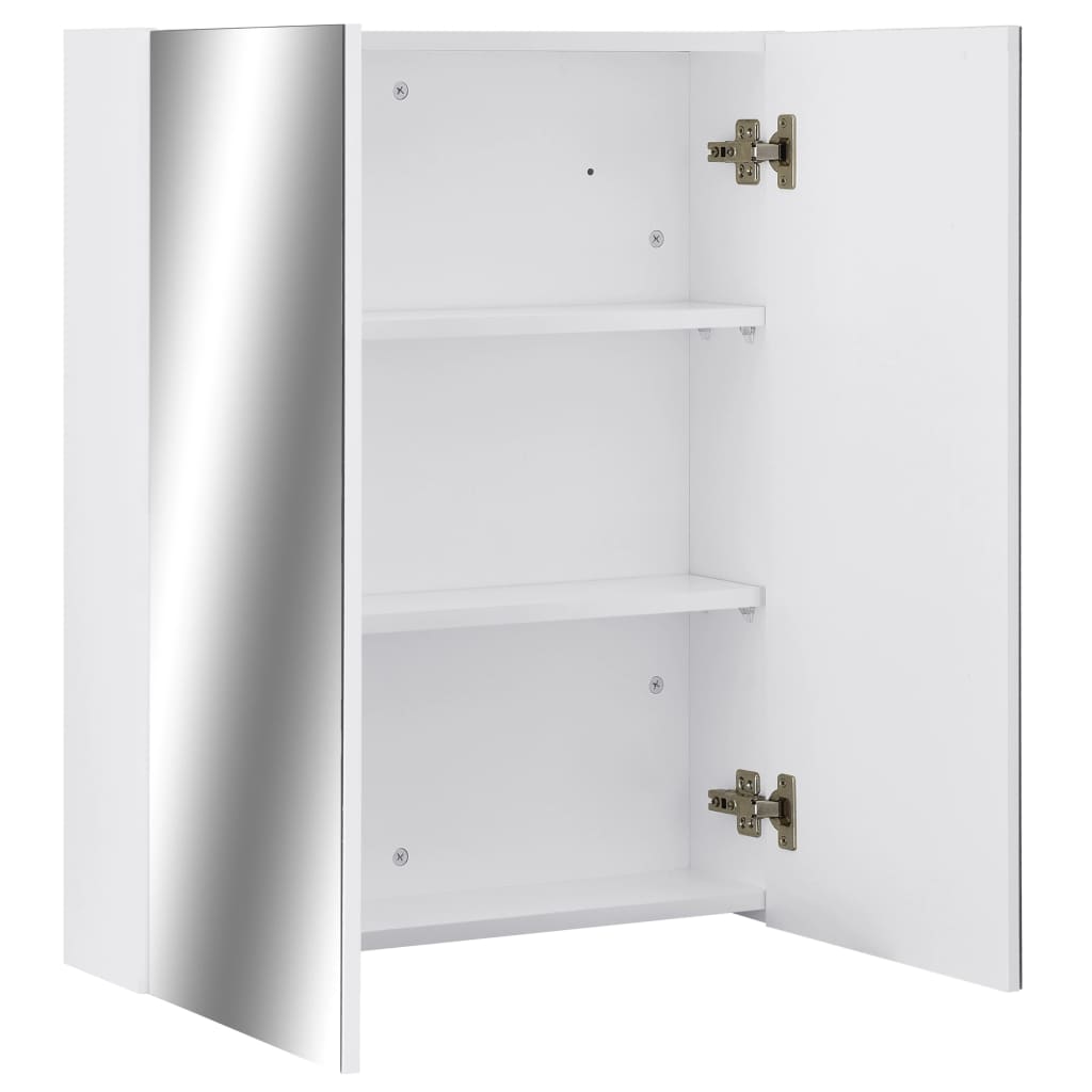 Baderomsspeil Speilskap til baderom Hvit 60x15x75 cm