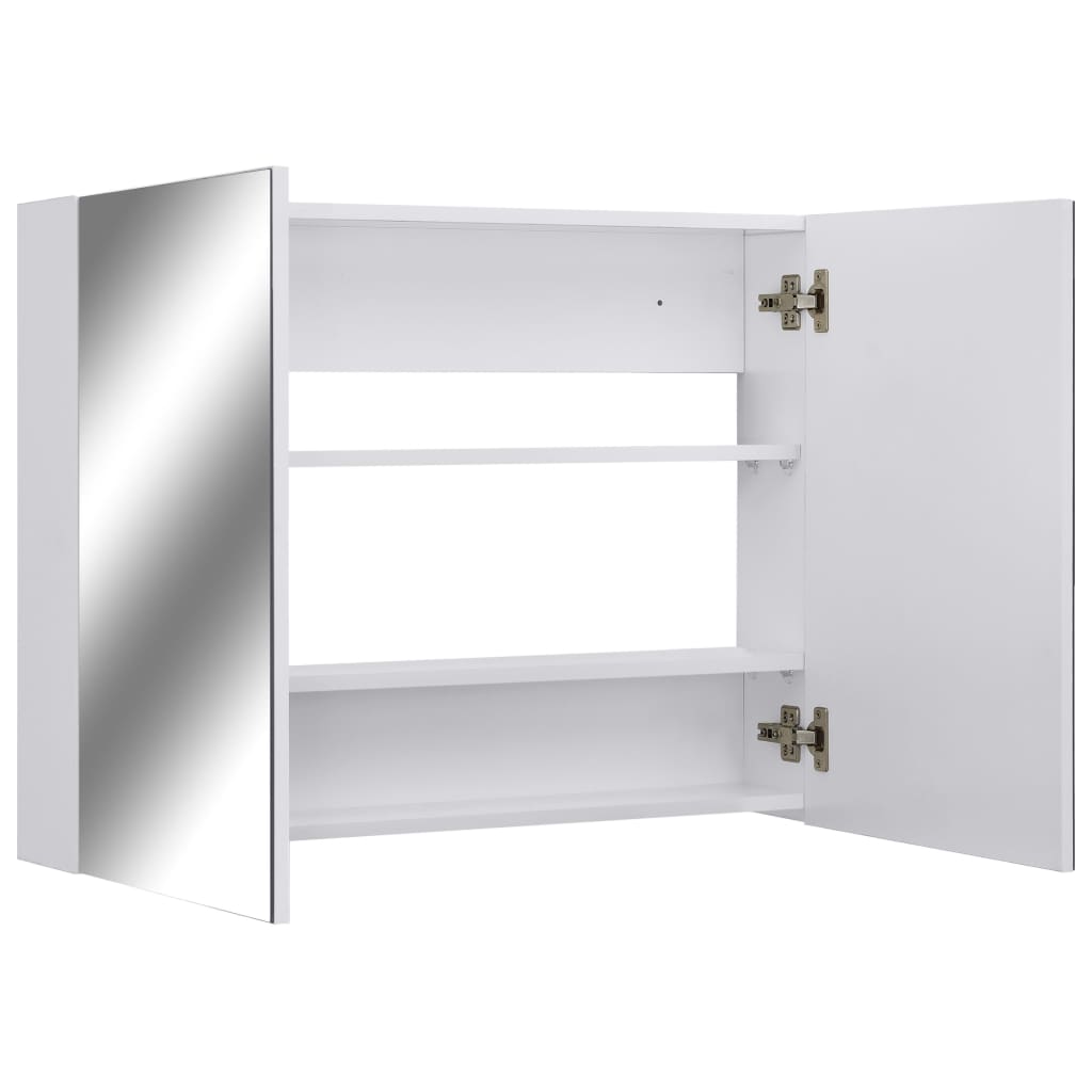 Baderomsspeil Speilskap til baderom Hvit 80x15x60 cm