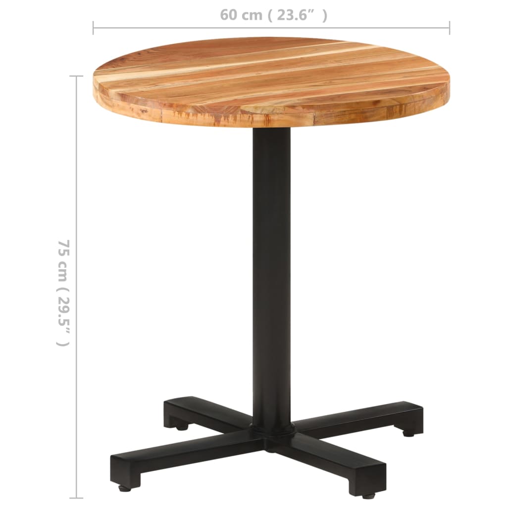 Hagebord Tre Cafébord Bistrobord rundt Ø70x75 cm heltre akasie
